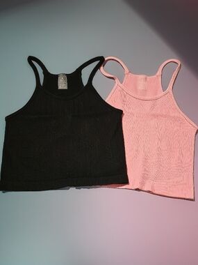 Ribbed Black Crop Tank Top